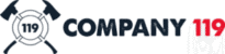 Logo featuring a dark background with the word 'COMPANY' in large, bold font and '119' in red, accompanied by a circular emblem with a geometric design on the left.